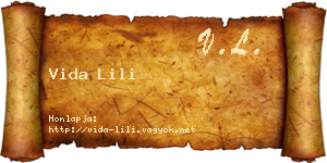 Vida Lili névjegykártya